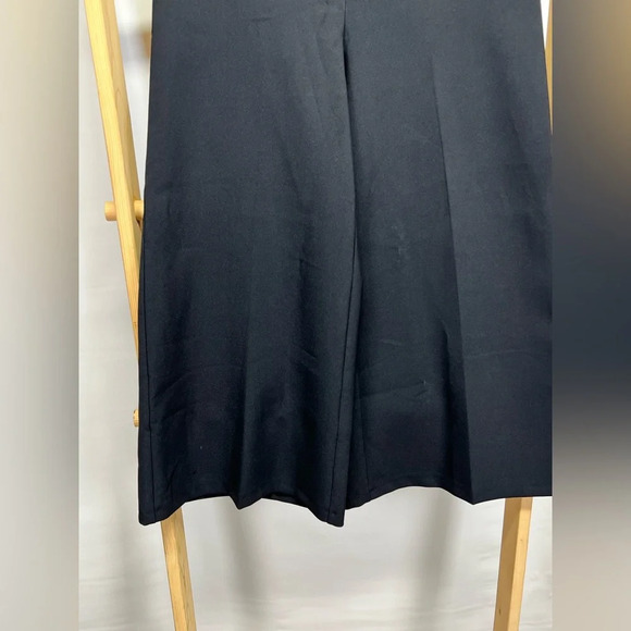 TOPSHOP Black lace front wide leg crop pants size 6 - Picture 4 of 13